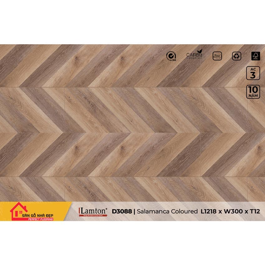 Sàn gỗ Lamton xương cá D3088