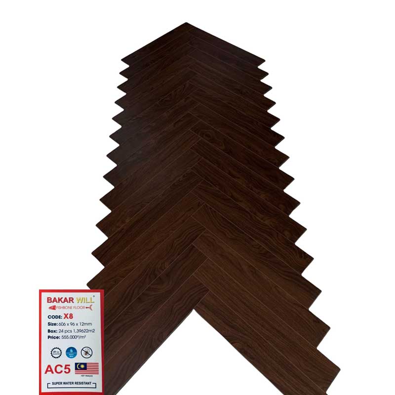 Sàn gỗ xương cá Bakar X8
